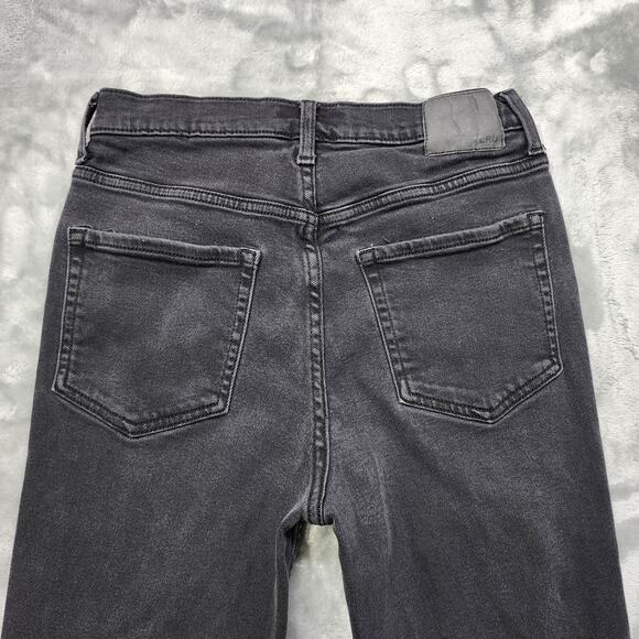 Aeropostale Jeans Womens 6R Faded Black Distressed Ripped Mom High Rise Stretch - Picture 7 of 16